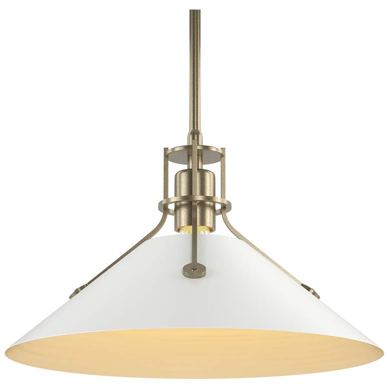 Image 1 Henry 14.4"W White Accented Soft Gold Multi Height Pendant w/ Steel Sh