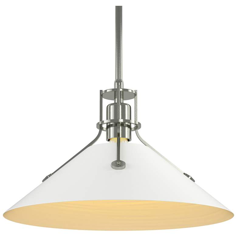 Image 1 Henry 14.4"W White Accented Sterling Multi Height Pendant w/ Steel Sha