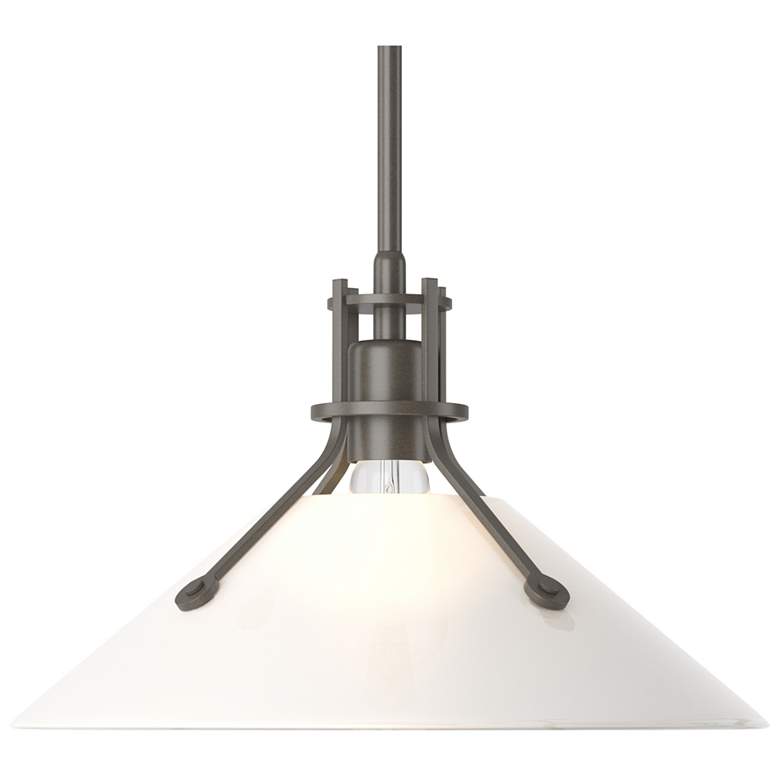 Image 1 Henry 14 1/2"W Dark Smoke Pendant Light with Frosted Shade