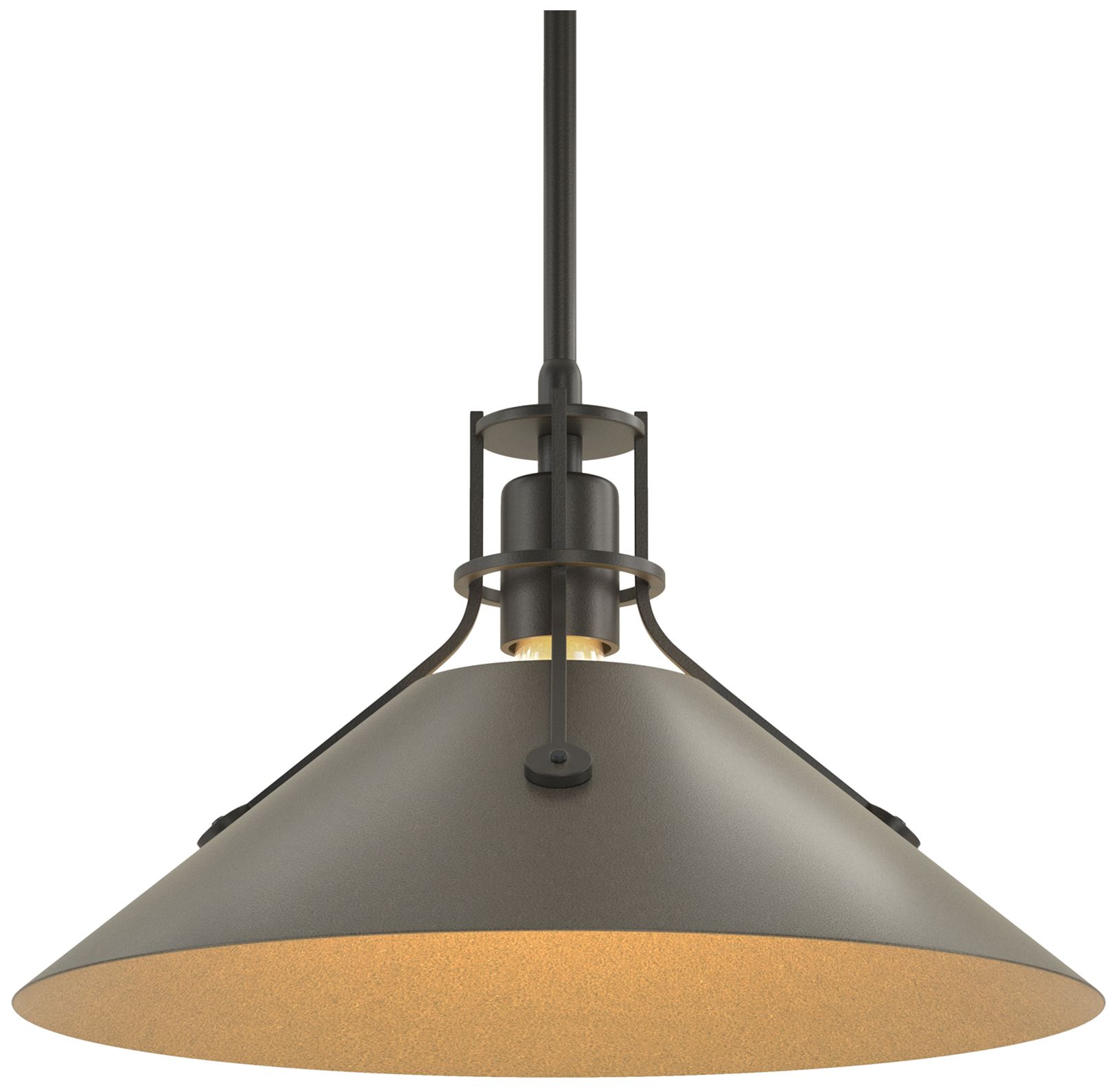 Henry 14" Wide Black Pendant w/ Dark Smoke