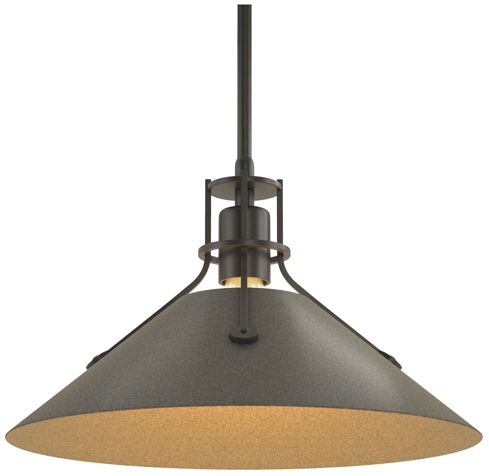 Henry 14" Wide Black Pendant w/ Natural Iron