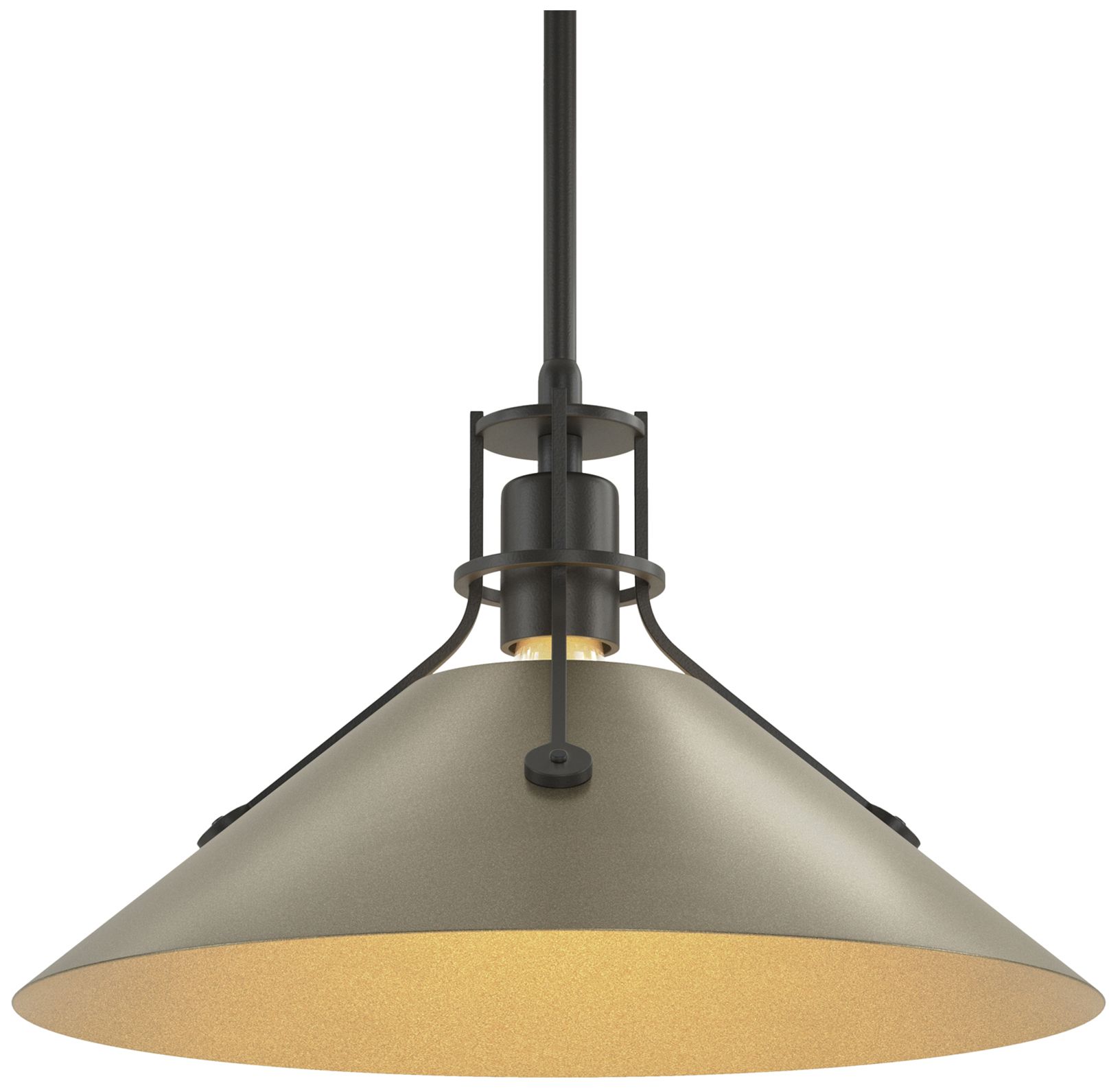 Henry 14" Wide Black Pendant w/ Soft Gold