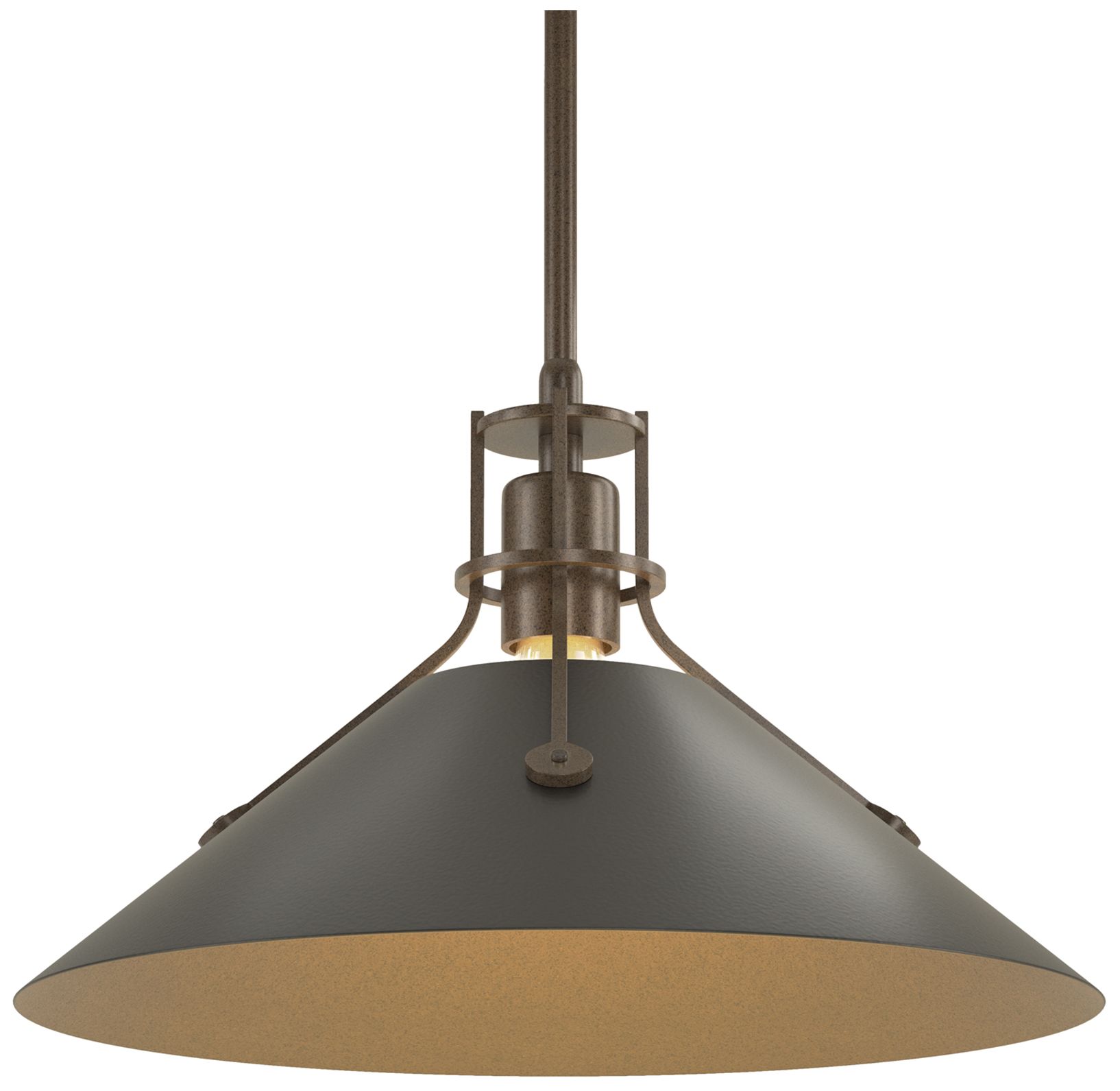 Henry 14" Wide Bronze Pendant w/ Black