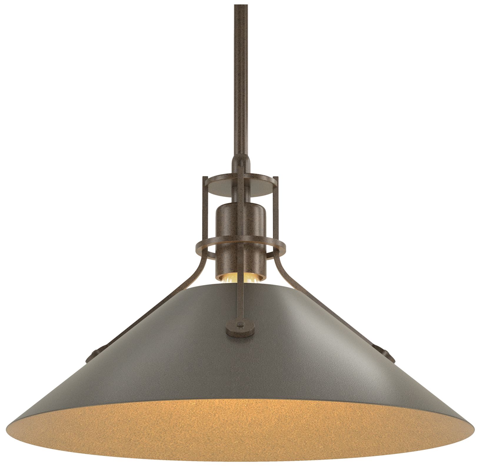 Henry 14" Wide Bronze Pendant w/ Dark Smoke