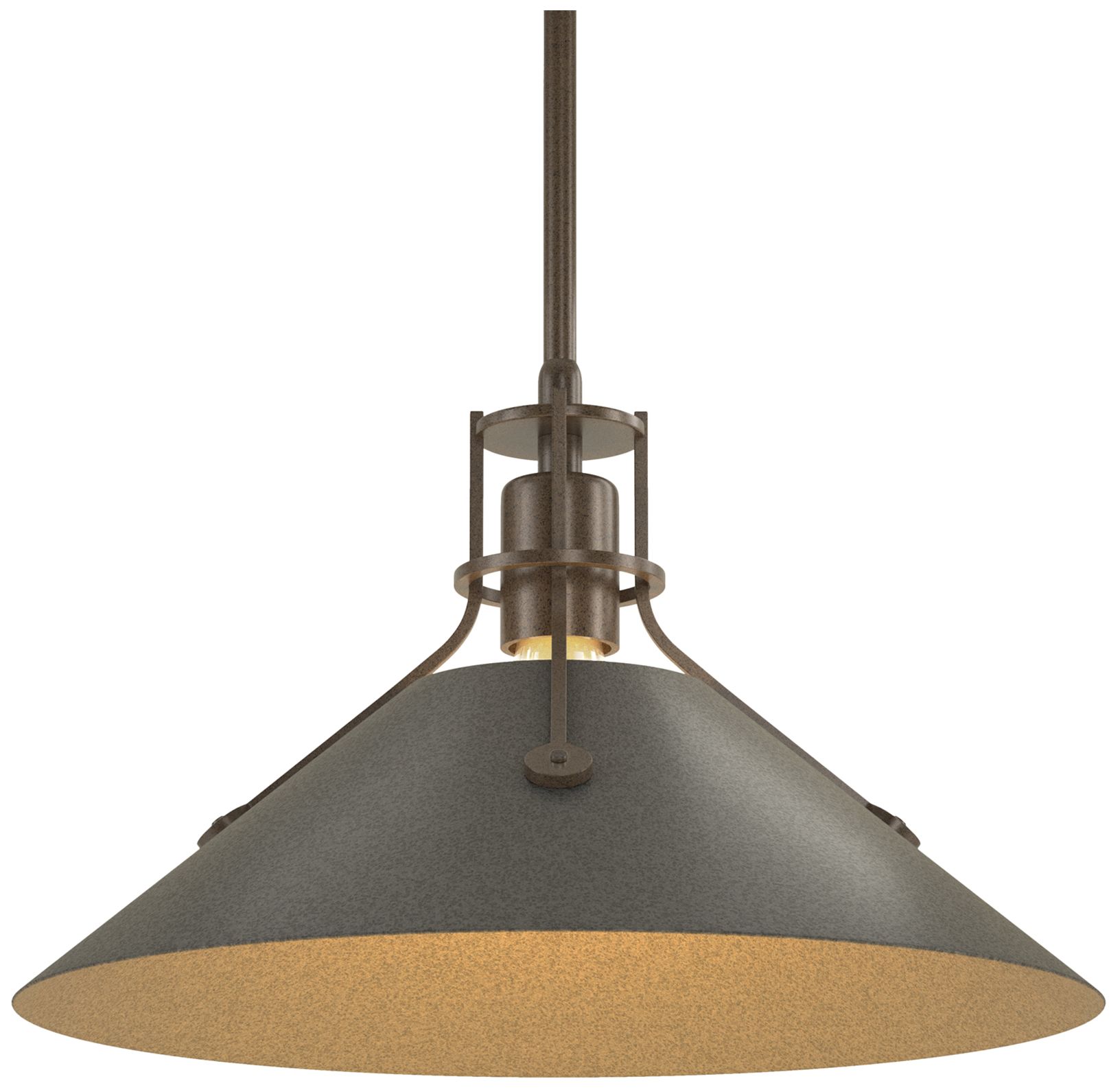 Henry 14" Wide Bronze Pendant w/ Natural Iron