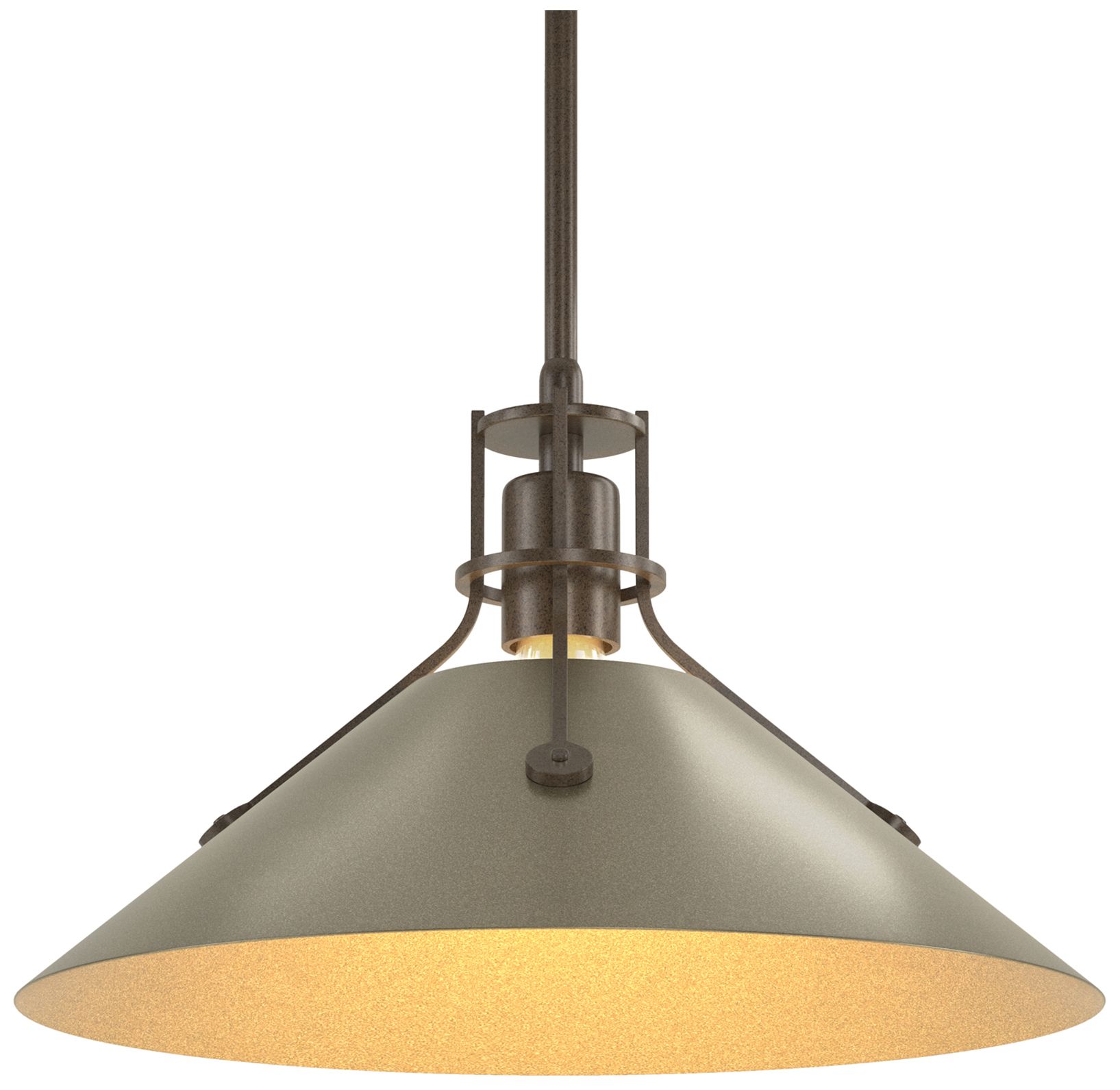 Henry 14" Wide Bronze Pendant w/ Soft Gold