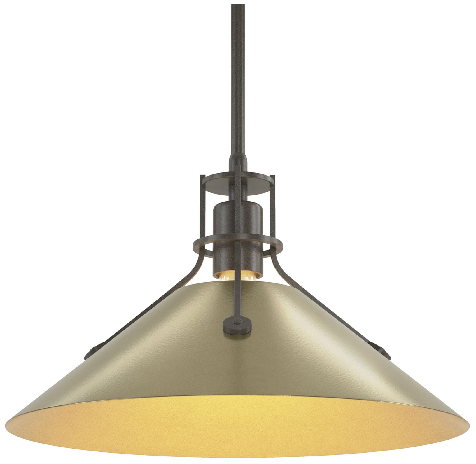 Henry 14" Wide Dark Smoke Pendant w/ Modern Brass