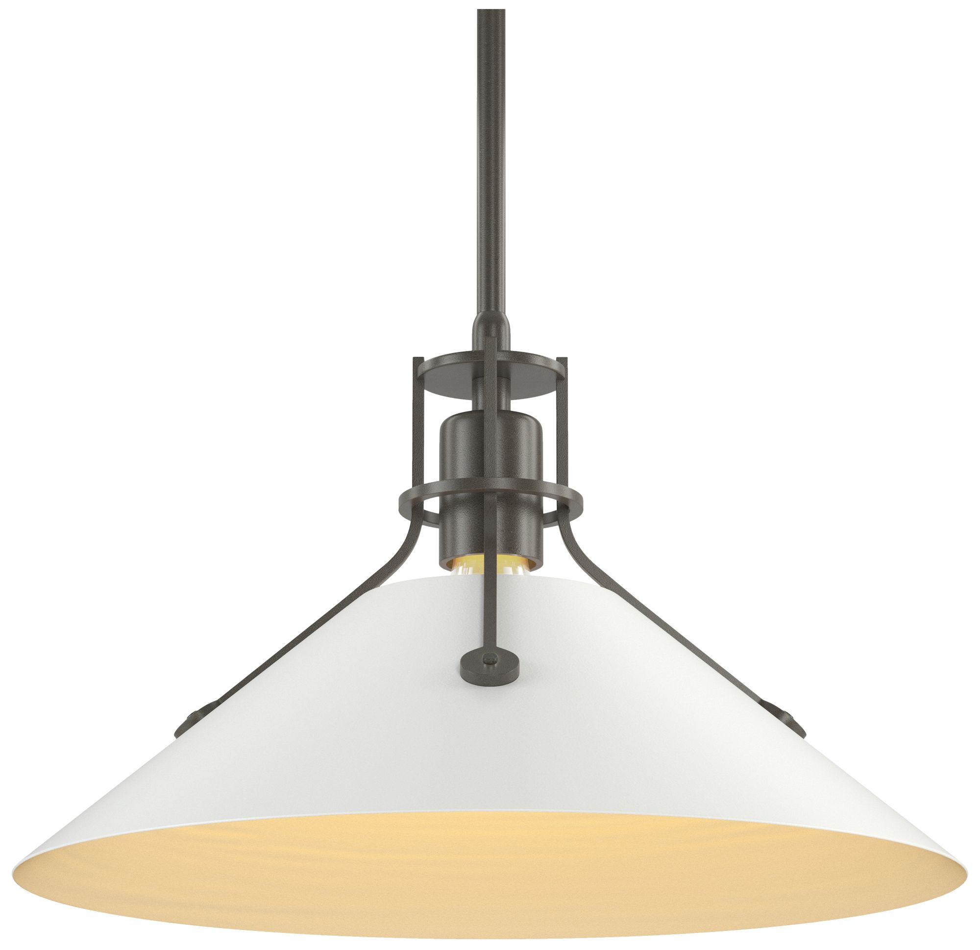 Henry 14" Wide Dark Smoke Pendant w/ White