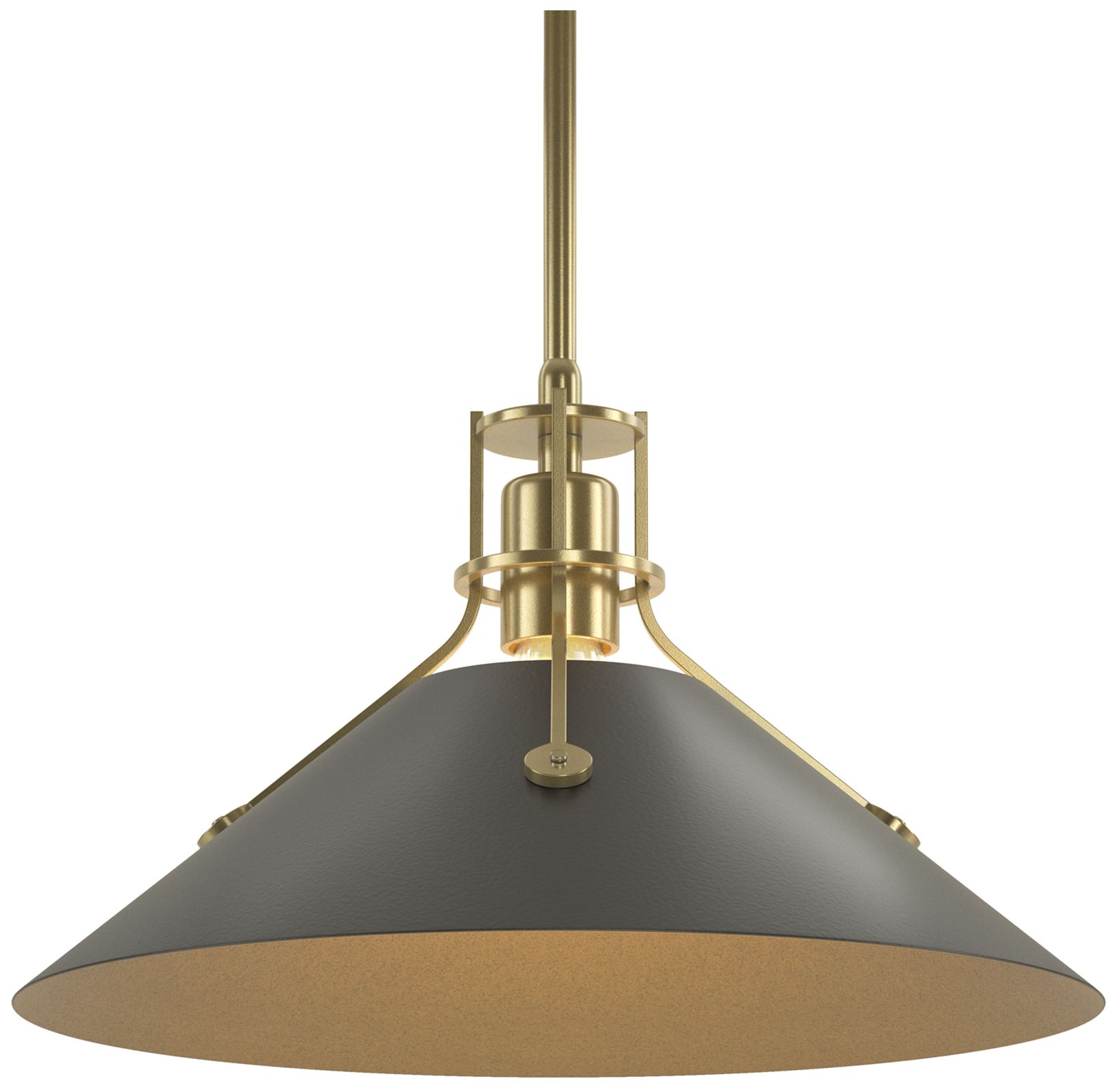 Henry 14" Wide Modern Brass Pendant w/ Black