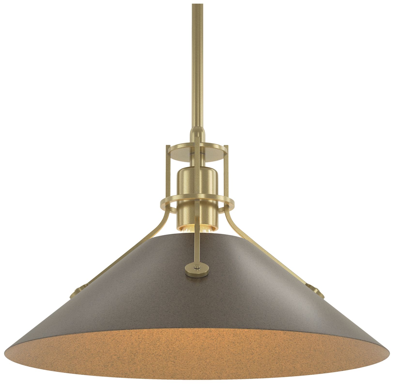 Henry 14" Wide Modern Brass Pendant w/ Bronze
