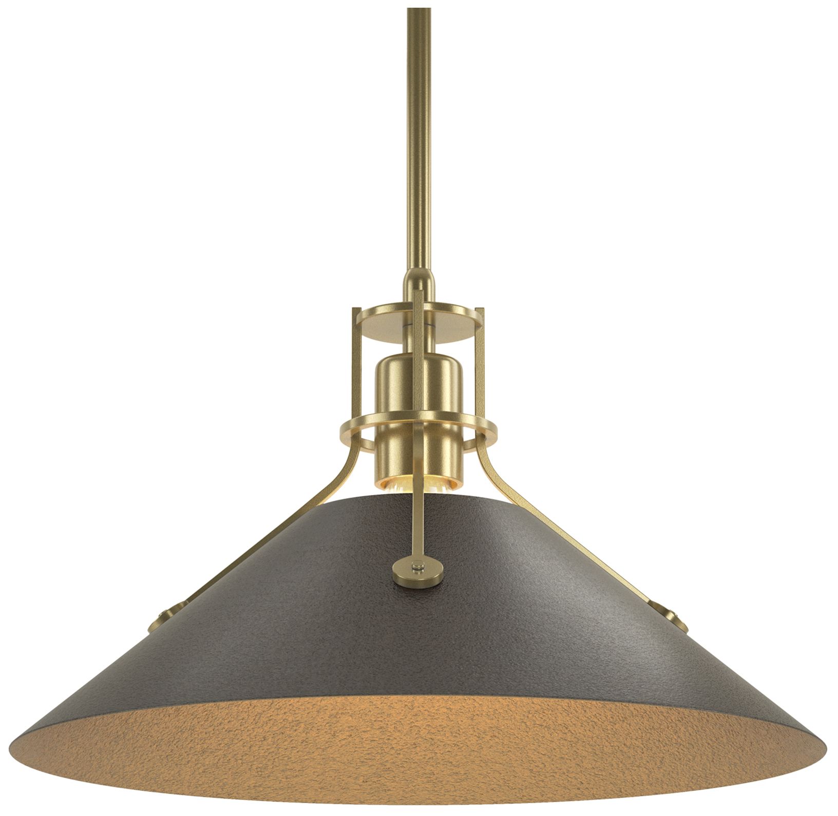 Henry 14" Wide Modern Brass Pendant w/ Oil Rubbed Bronze