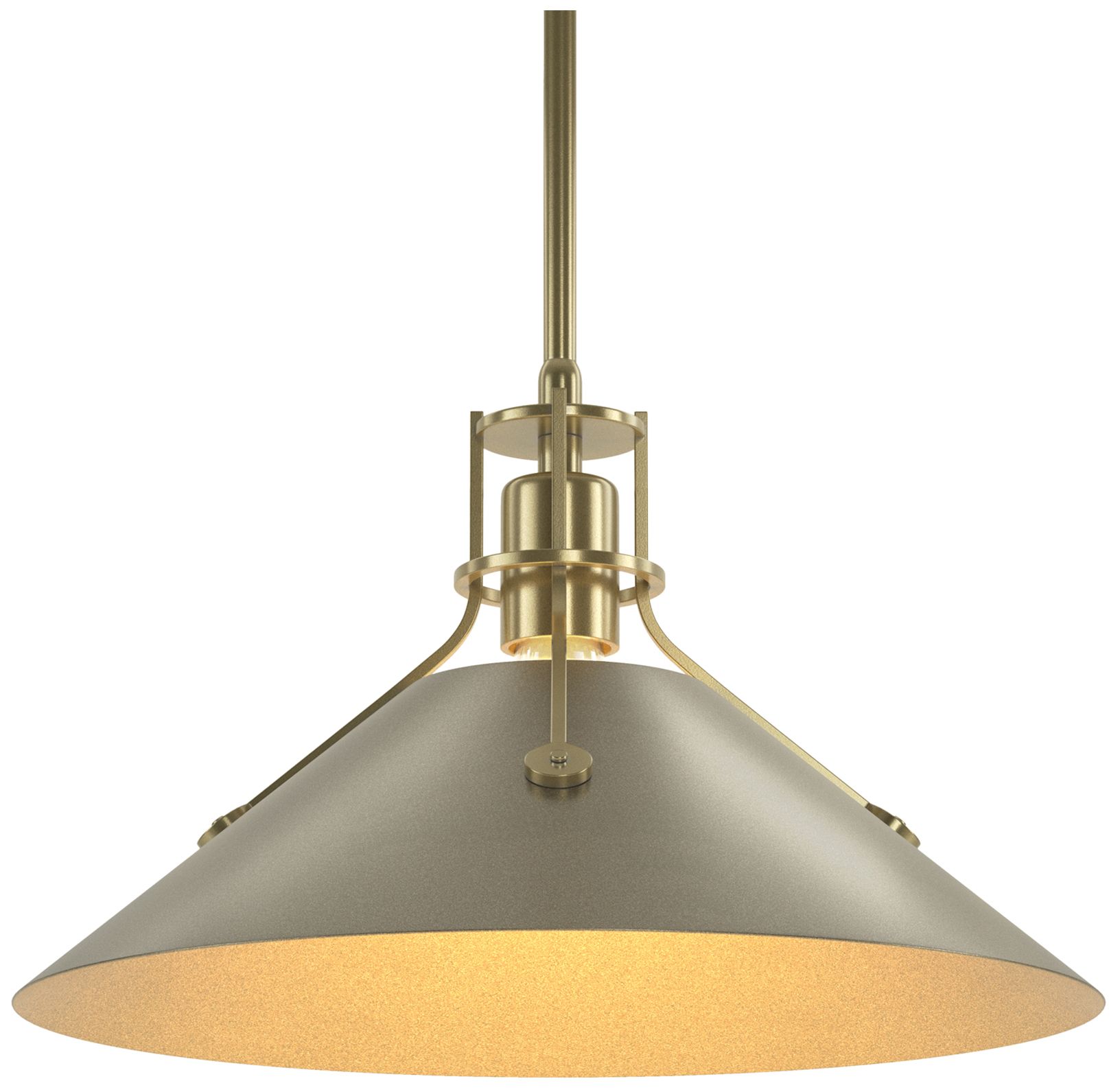 Henry 14" Wide Modern Brass Pendant w/ Soft Gold
