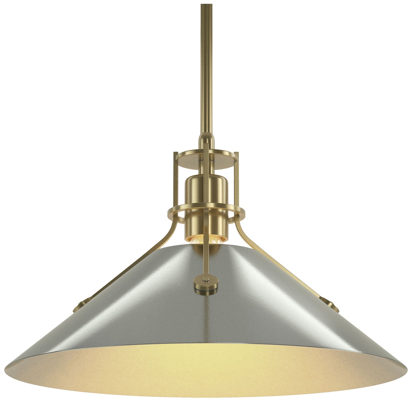Henry 14" Wide Modern Brass Pendant w/ Sterling