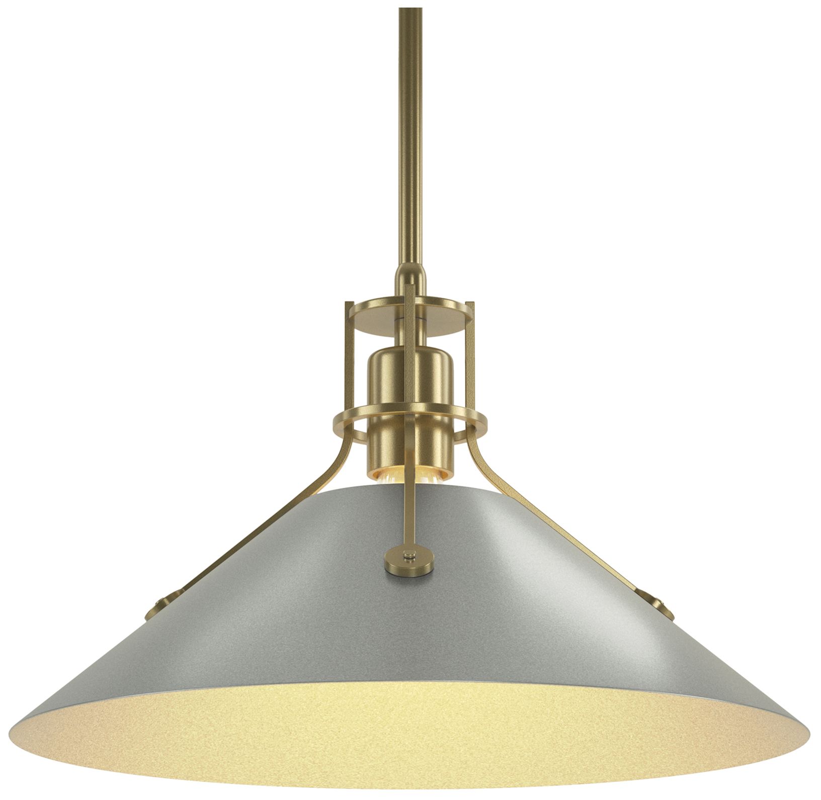 Henry 14" Wide Modern Brass Pendant w/ Vintage Platinum