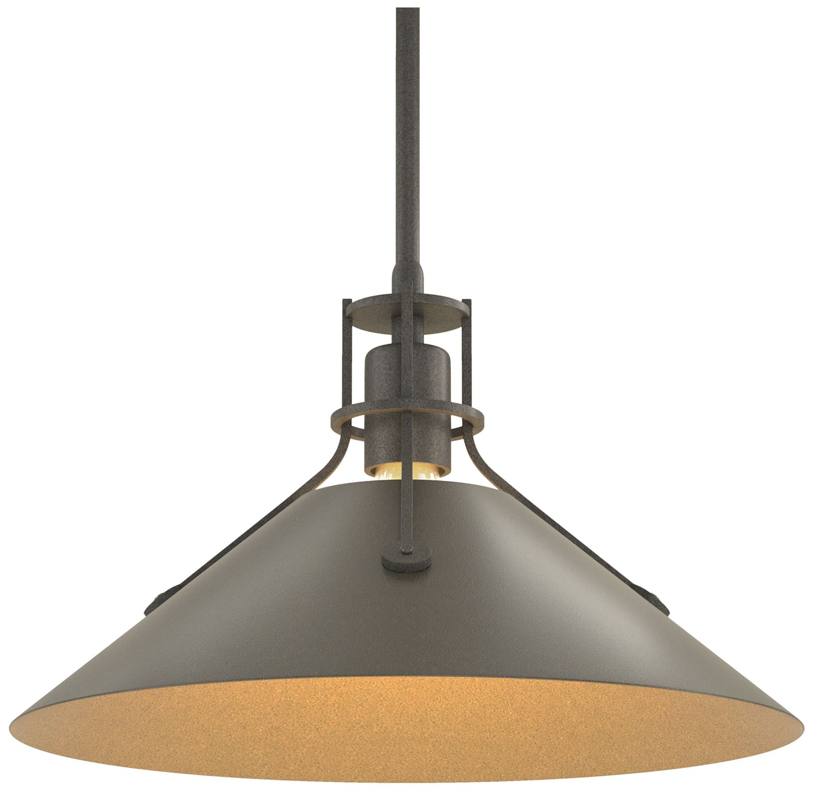 Henry 14" Wide Natural Iron Pendant w/ Dark Smoke