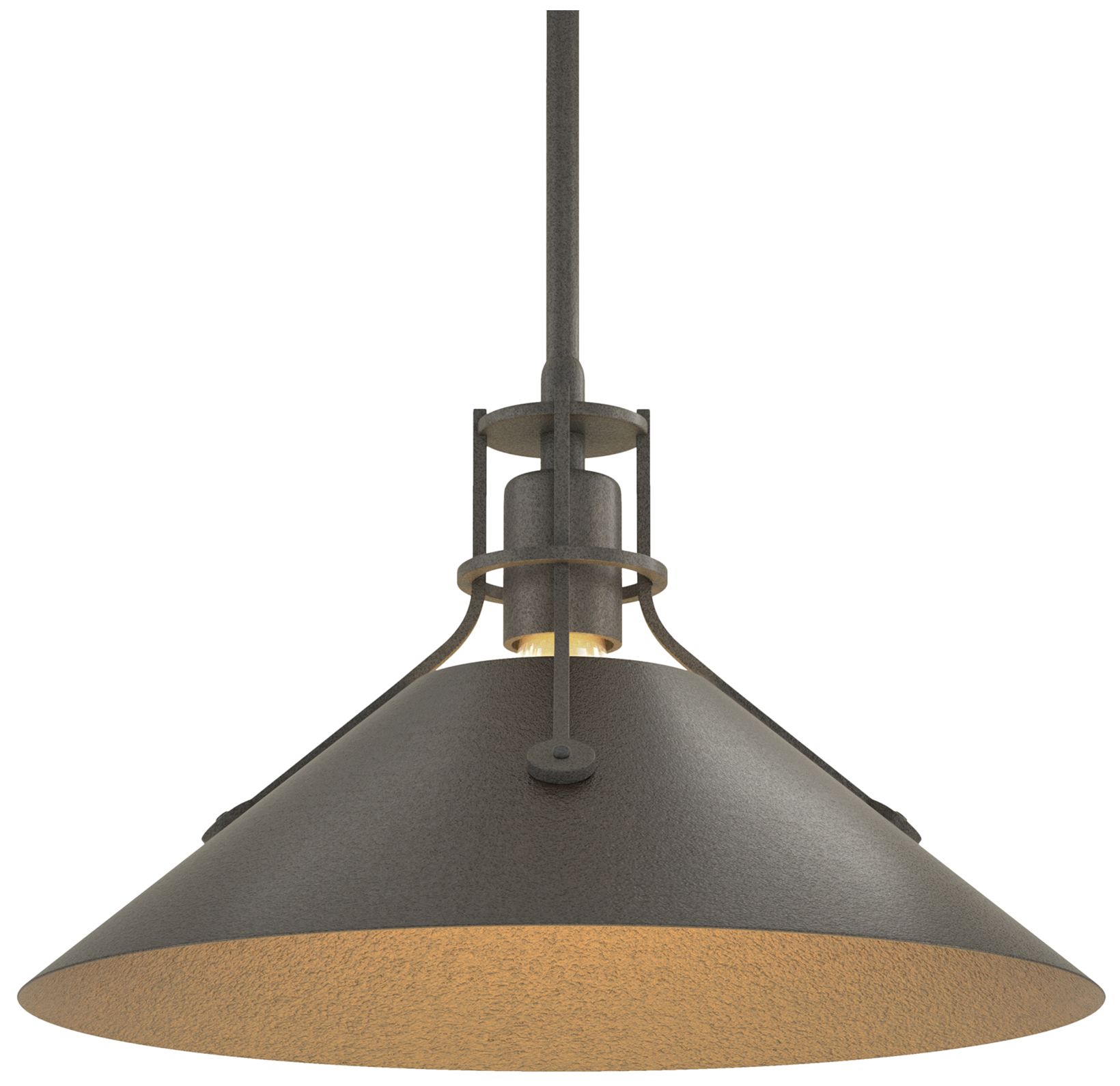 Henry 14" Wide Natural Iron Pendant w/ Oil Rubbed Bronze