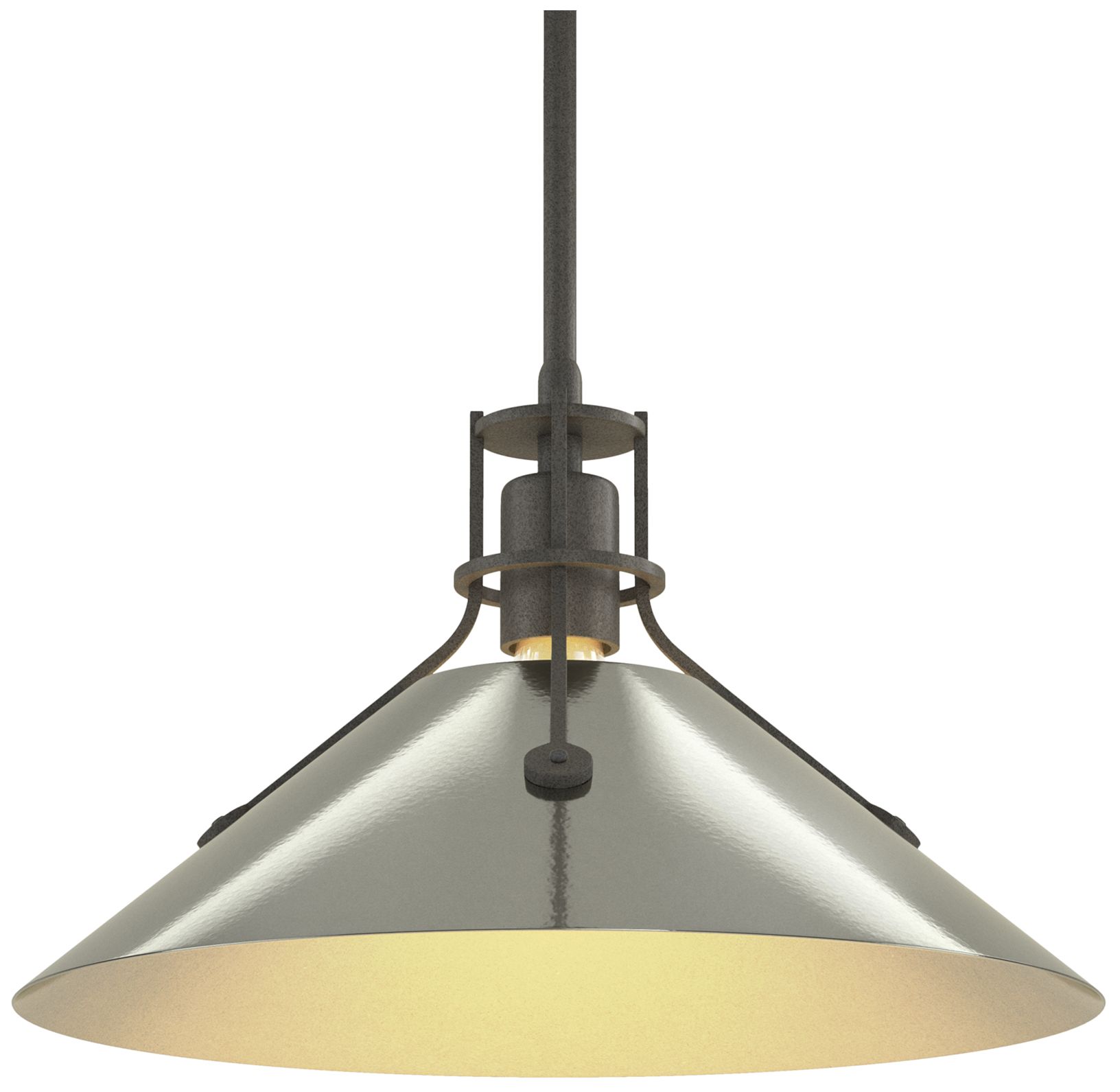 Henry 14" Wide Natural Iron Pendant w/ Sterling