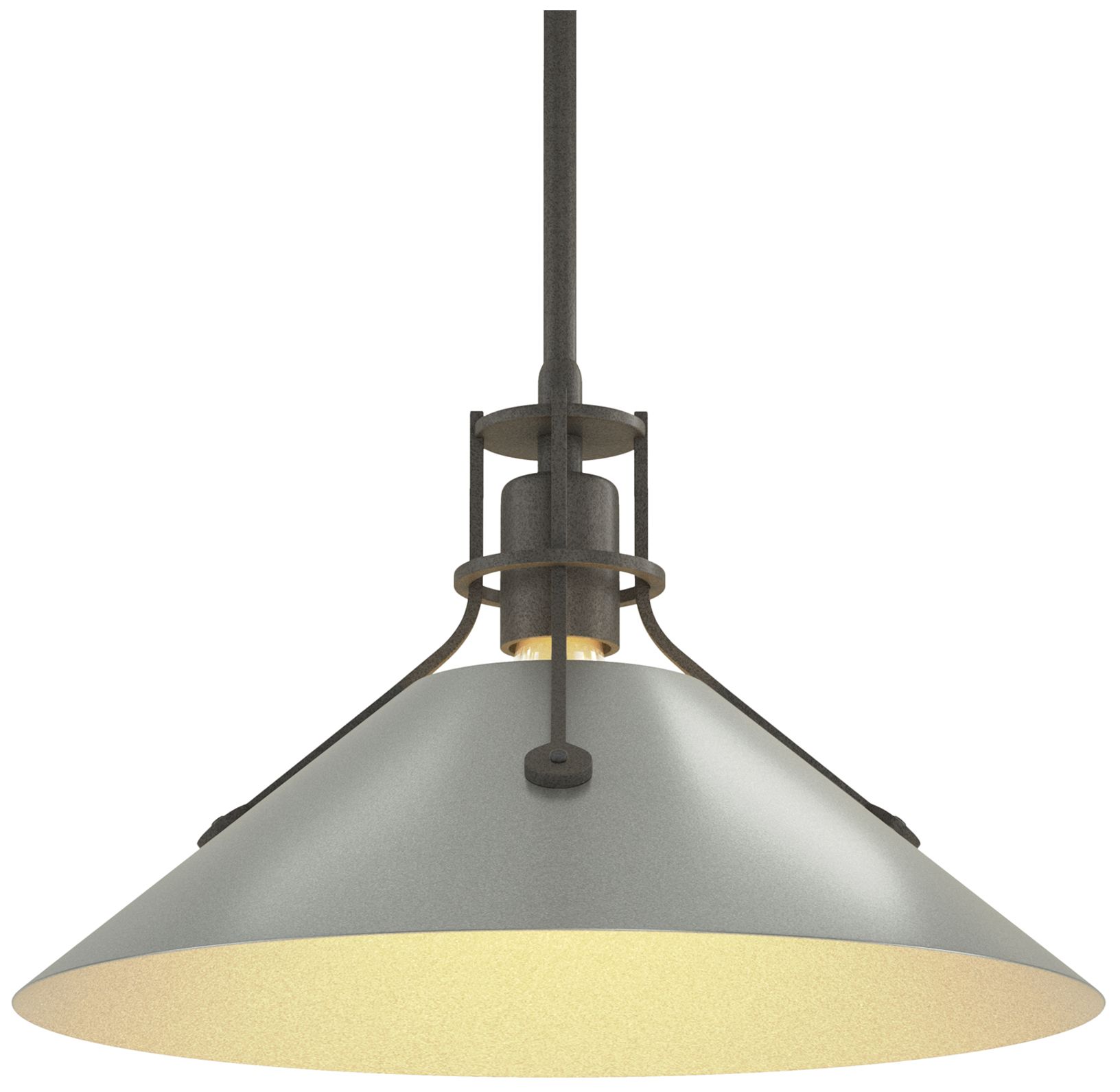 Henry 14" Wide Natural Iron Pendant w/ Vintage Platinum