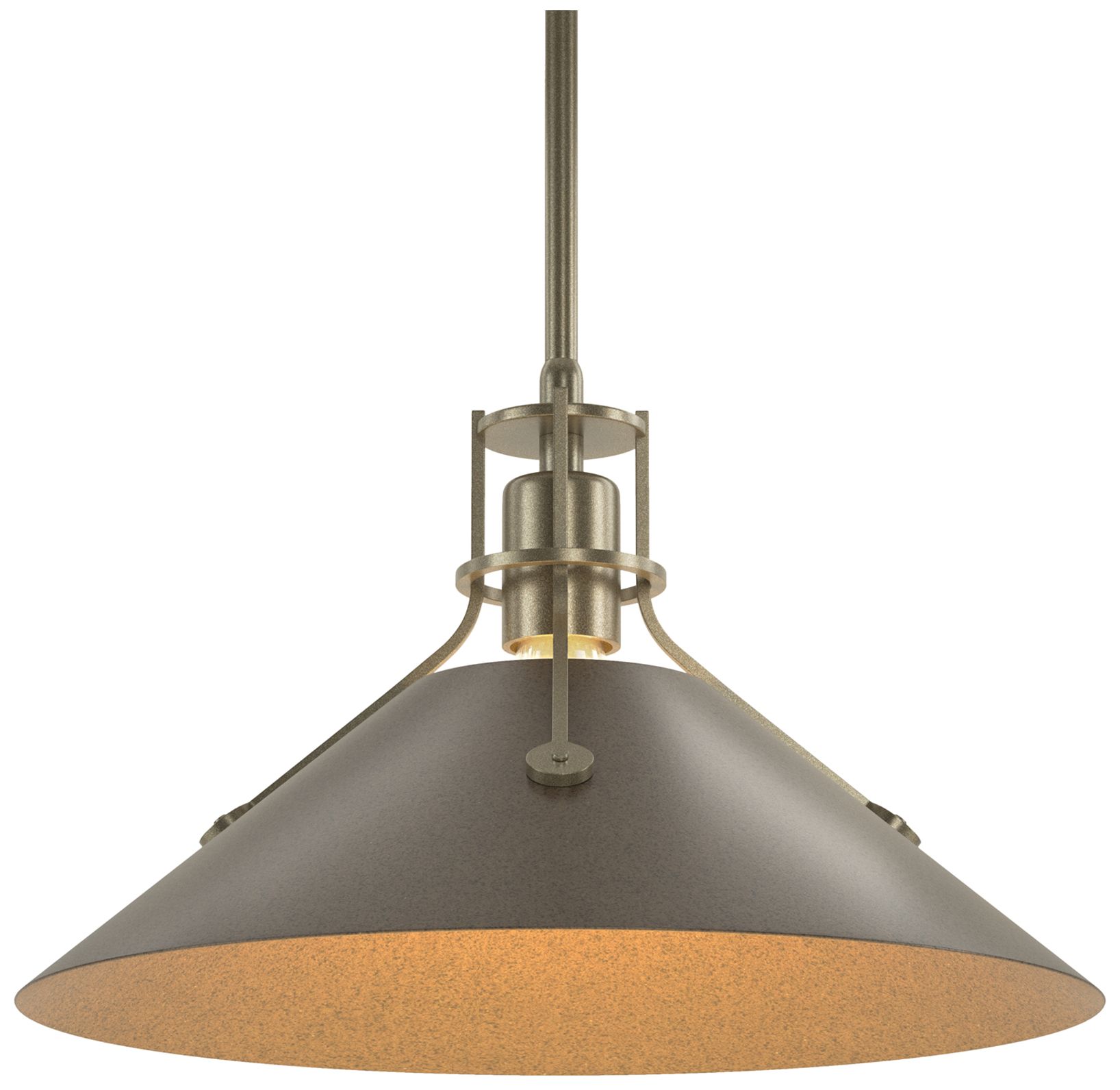 Henry 14" Wide Soft Gold Pendant w/ Bronze