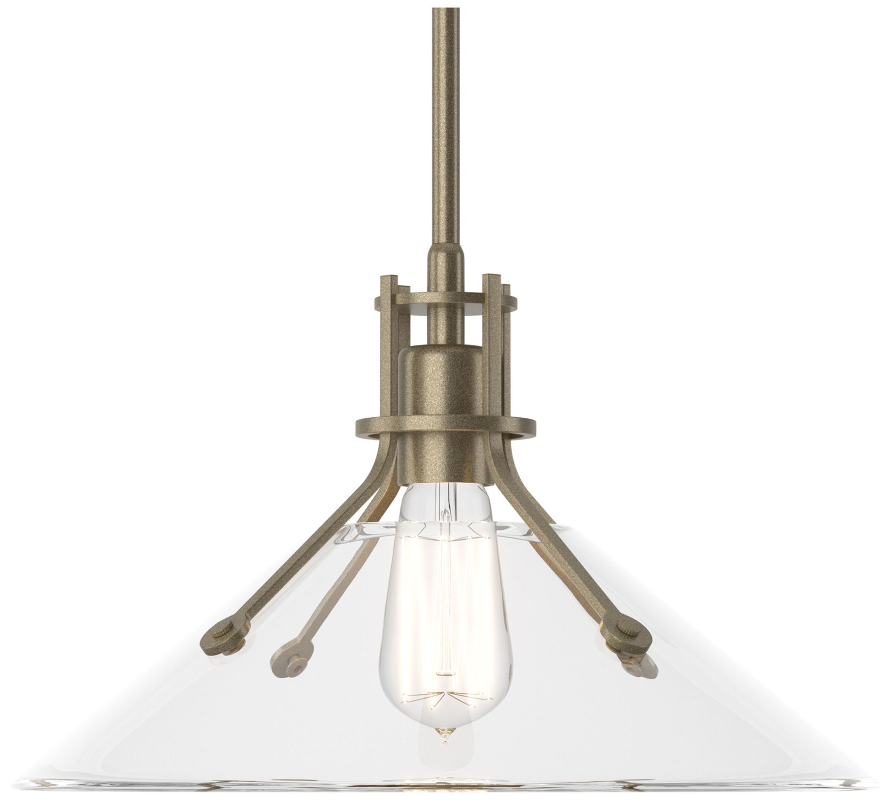 Henry 14" Wide Soft Gold Pendant w/ Clear Glass