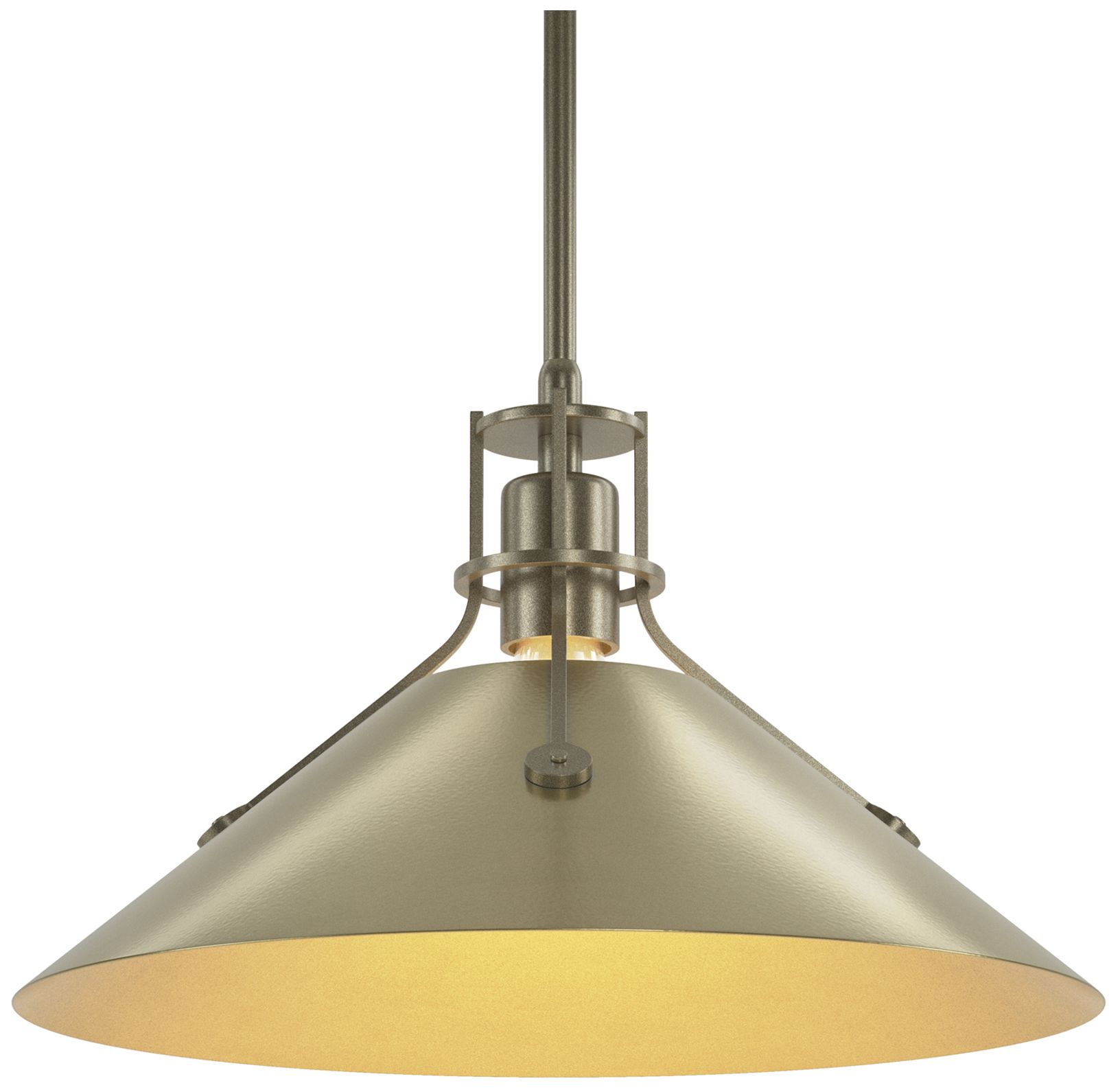 Henry 14" Wide Soft Gold Pendant w/ Modern Brass