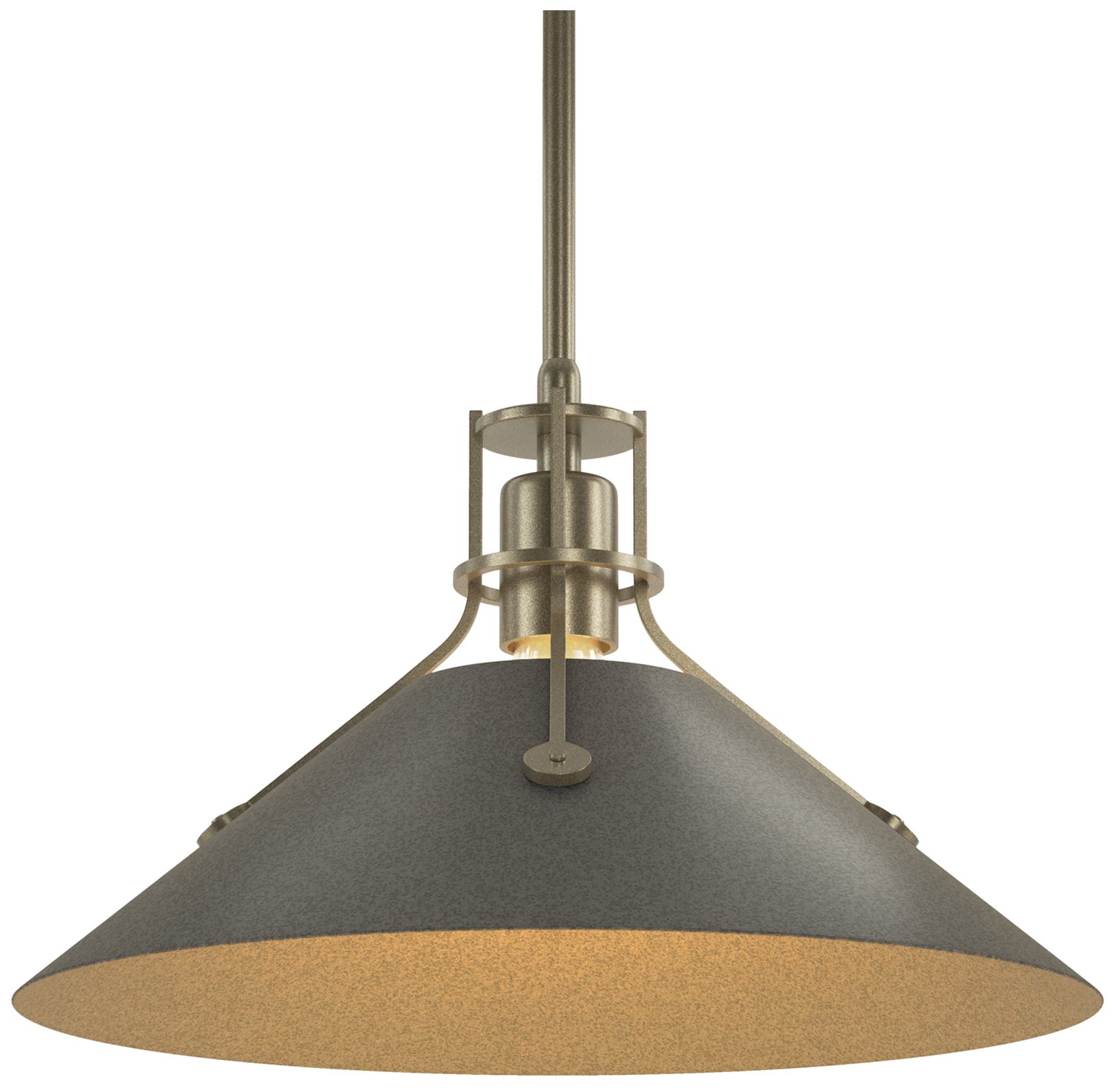Henry 14" Wide Soft Gold Pendant w/ Natural Iron