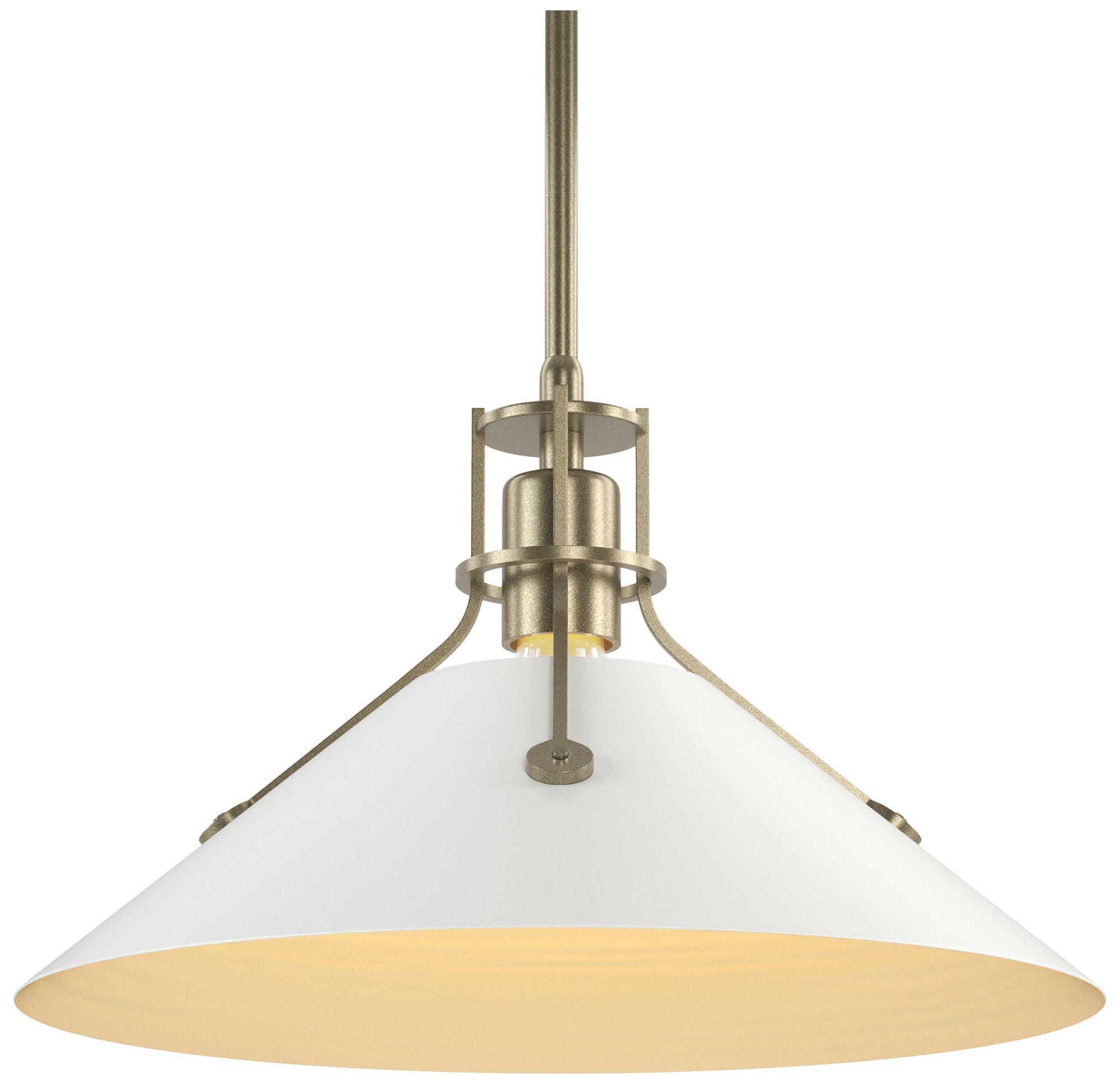 Henry 14" Wide Soft Gold Pendant w/ White