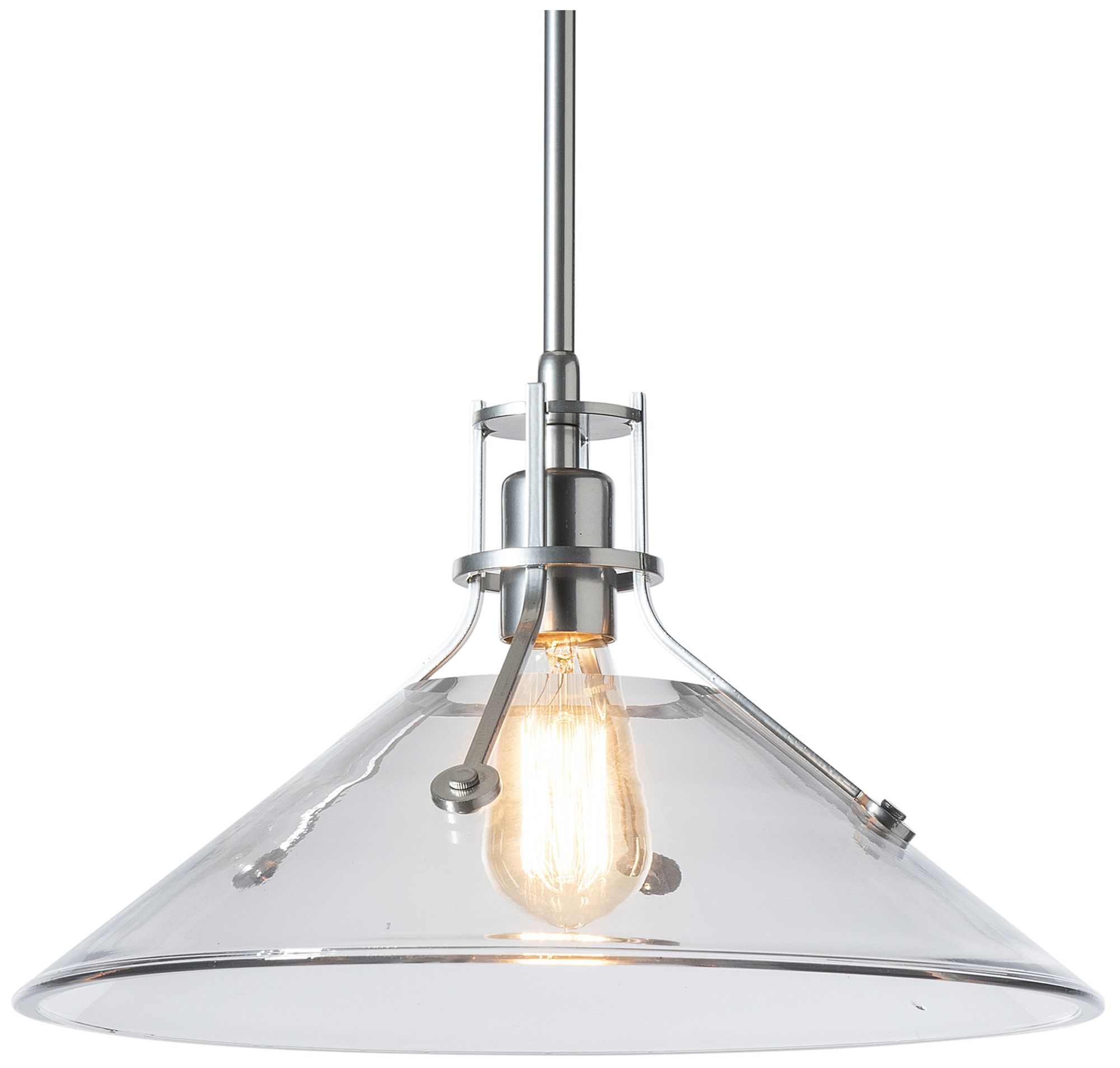 Henry 14" Wide Sterling Pendant w/ Clear Glass