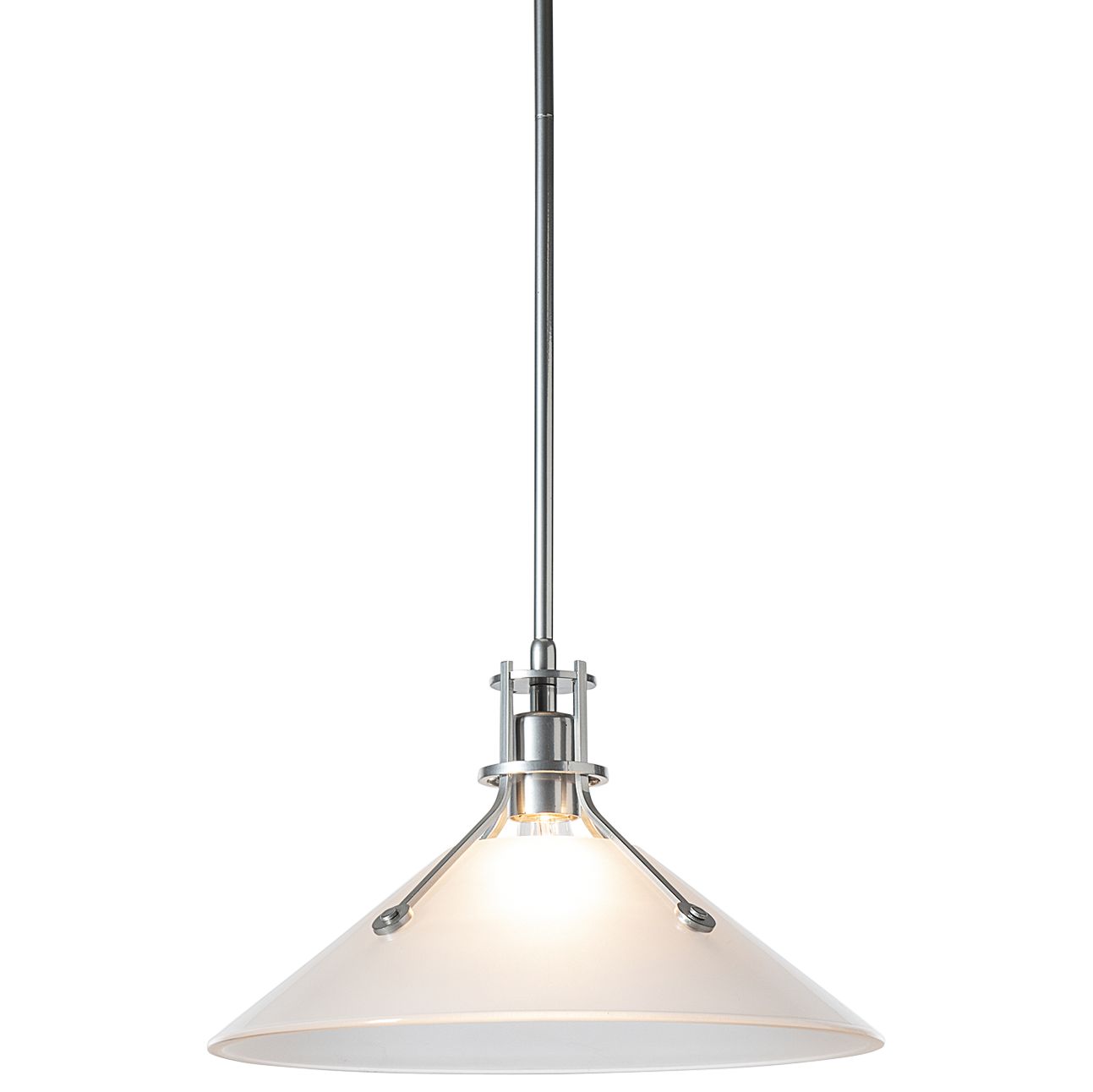 Henry 14" Wide Sterling Pendant w/ Frosted Glass