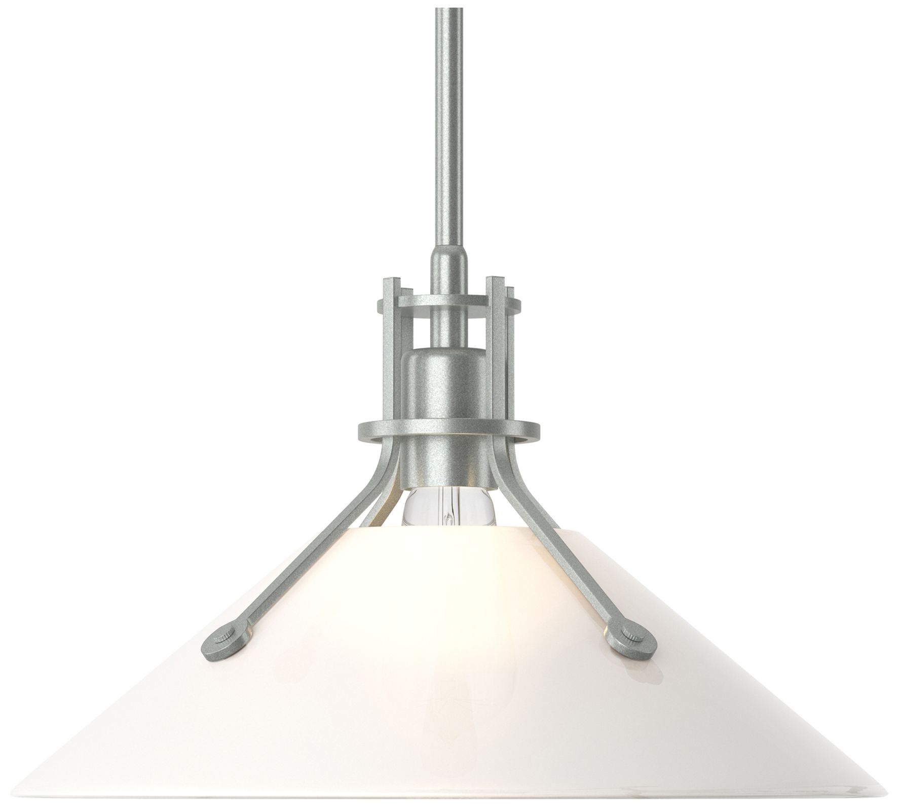 Henry 14" Wide Vintage Platinum Pendant w/ Frosted Glass