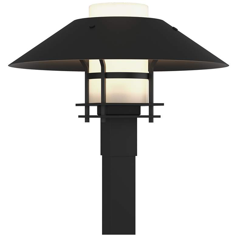 Image 1 Henry 15.8"H Black Accented Black Outdoor Post Light w/ Opal Shade