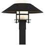 Henry 15.8"H Black Accented Black Outdoor Post Light w/ Opal Shade