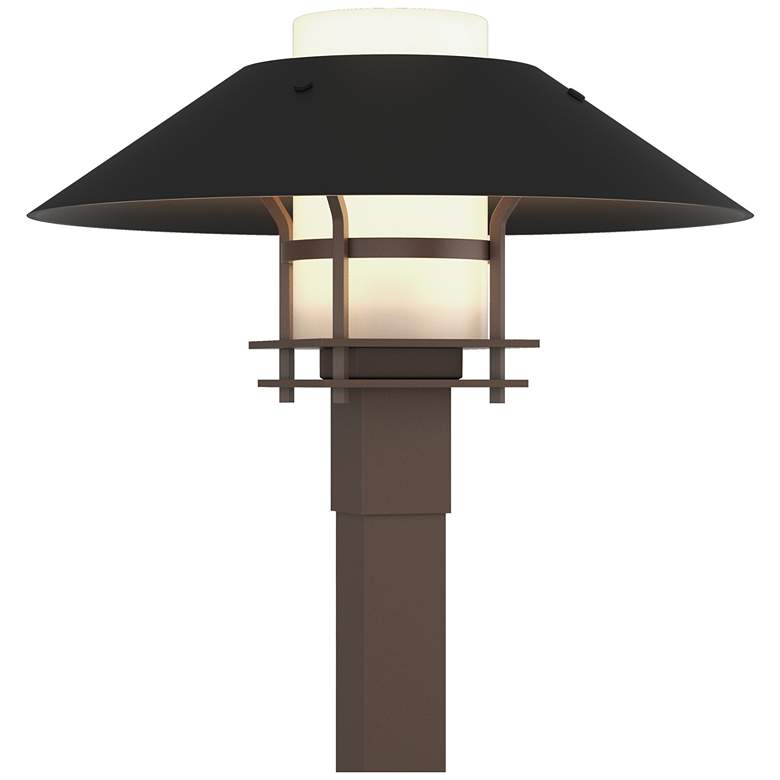 Image 1 Henry 15.8 inchH Black Accented Bronze Outdoor Post Light w/ Opal Shade