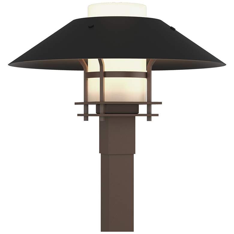 Image 1 Henry 15.8"H Black Accented Bronze Outdoor Post Light w/ Opal Shade