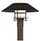 Henry 15.8"H Black Accented Bronze Outdoor Post Light w/ Opal Shade
