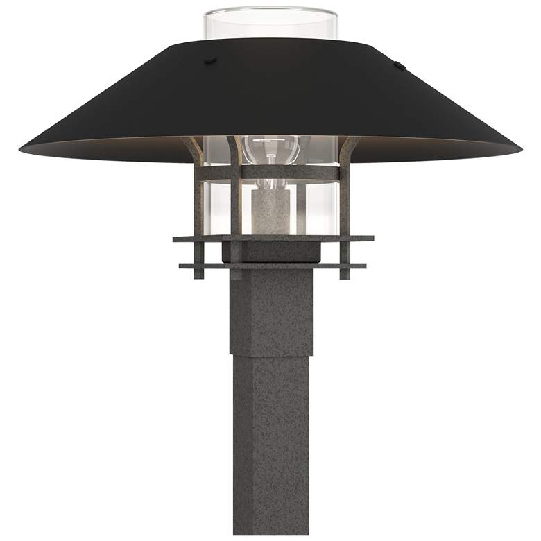 Image 1 Henry 15.8"H Black Accented Natural Iron Outdoor Post Light w/ Clear S