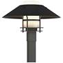 Henry 15.8"H Black Accented Natural Iron Outdoor Post Light w/ Opal Sh