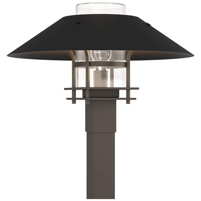 Image 1 Henry 15.8"H Black Accented Smoke Outdoor Post Light w/ Clear Shade