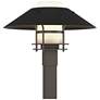 Henry 15.8"H Black Accented Smoke Outdoor Post Light w/ Opal Shade