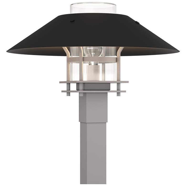 Image 1 Henry 15.8 inchH Black Accented Steel Outdoor Post Light w/ Clear Shade