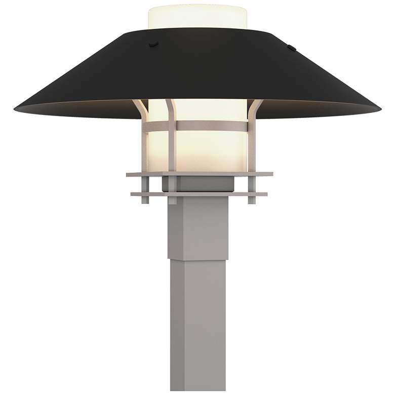Image 1 Henry 15.8 inchH Black Accented Steel Outdoor Post Light w/ Opal Shade