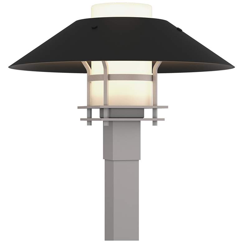 Image 1 Henry 15.8"H Black Accented Steel Outdoor Post Light w/ Opal Shade
