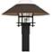Henry 15.8"H Bronze Accented Black Outdoor Post Light w/ Clear Shade