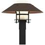Henry 15.8"H Bronze Accented Black Outdoor Post Light w/ Opal Shade