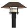 Henry 15.8"H Bronze Accented Black Outdoor Post Light w/ Opal Shade