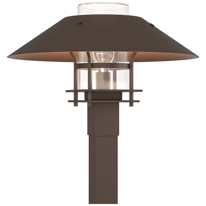 Image 1 Henry 15.8 inchH Bronze Accented Bronze Outdoor Post Light w/ Clear Shade
