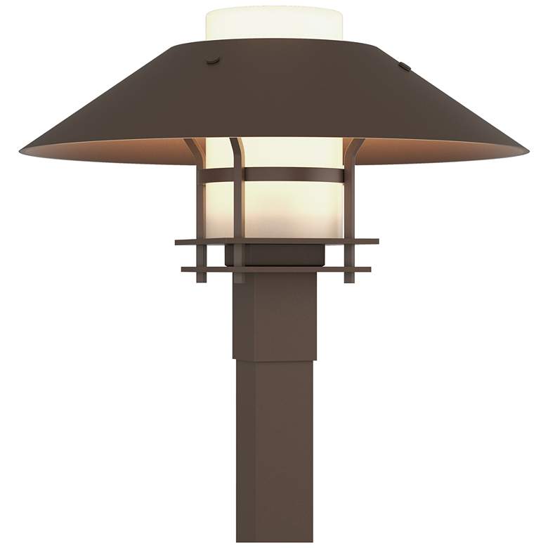 Image 1 Henry 15.8 inchH Bronze Accented Bronze Outdoor Post Light w/ Opal Shade