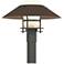 Henry 15.8"H Bronze Accented Natural Iron Outdoor Post Light w/ Opal S