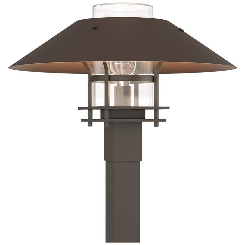 Image 1 Henry 15.8 inchH Bronze Accented Smoke Outdoor Post Light w/ Clear Shade