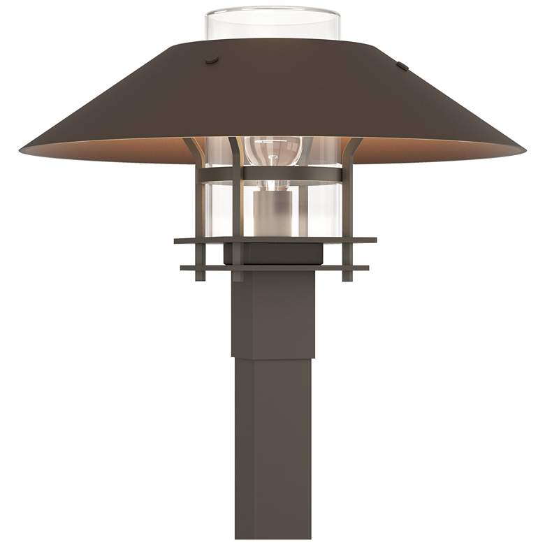 Image 1 Henry 15.8"H Bronze Accented Smoke Outdoor Post Light w/ Clear Shade